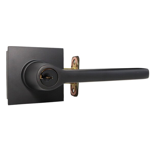 Emtek Helios Lever Right Hand 2-3/8 in&2-3/4 in Backset Strike Keyed Entry for 1-1/4 in to 2-1/16 in Door 5122HLOUS19RH.RLS - main